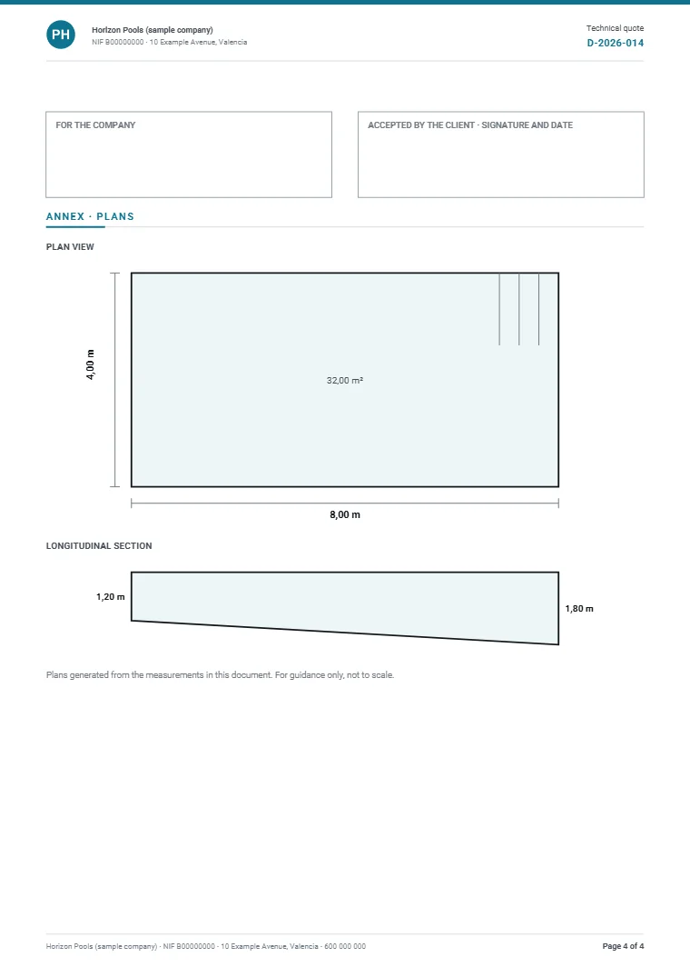 Page 4 of the sample technical dossier in PDF