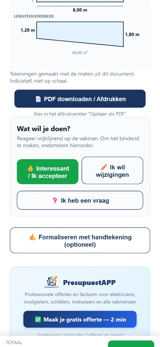 Accepteren, wijzigingen vragen, iets vragen of tekenen op zijn telefoon.