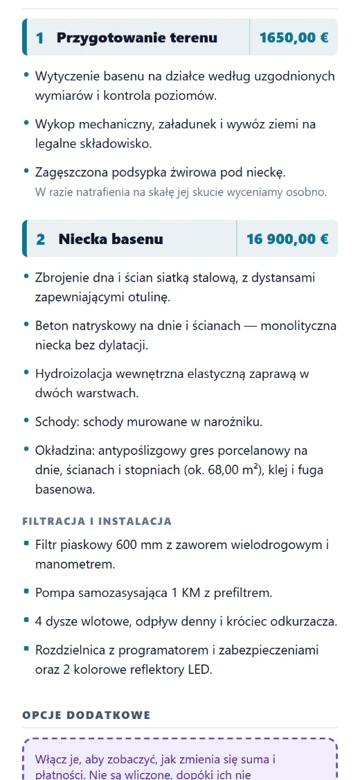 Rozdziały z Twoimi opisami technicznymi i wymiarami tej budowy.