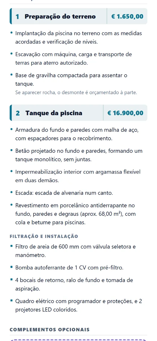 Capítulos com os seus textos técnicos e as medidas dessa obra.