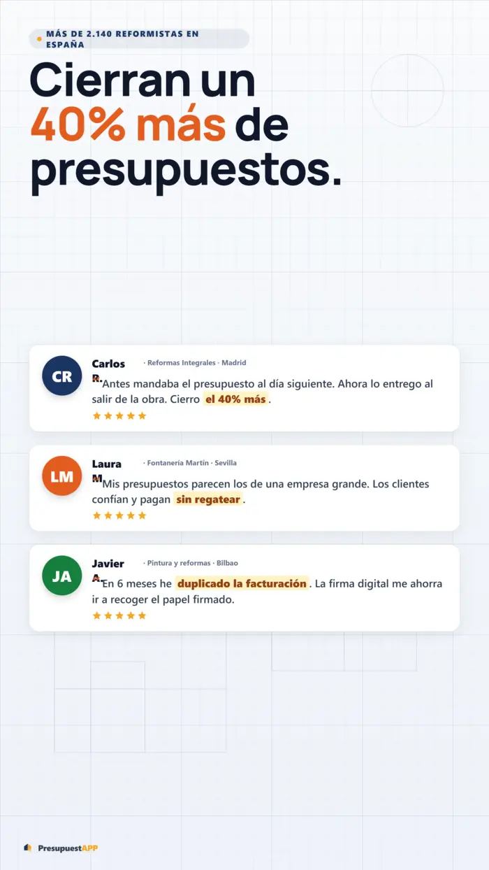 Prueba social PresupuestAPP — valoraciones y testimonios de reformistas